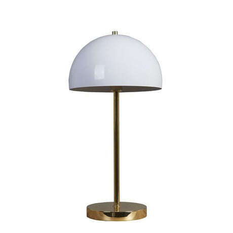 Dargai Gold Table Lamp With White Metal Dome Shade