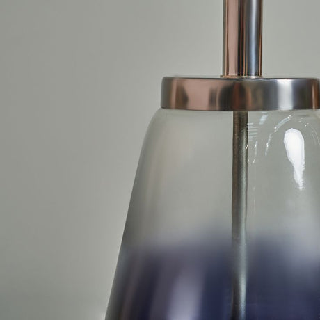 Bourdain Chrome and Blue Lustre Glass Table Lamp