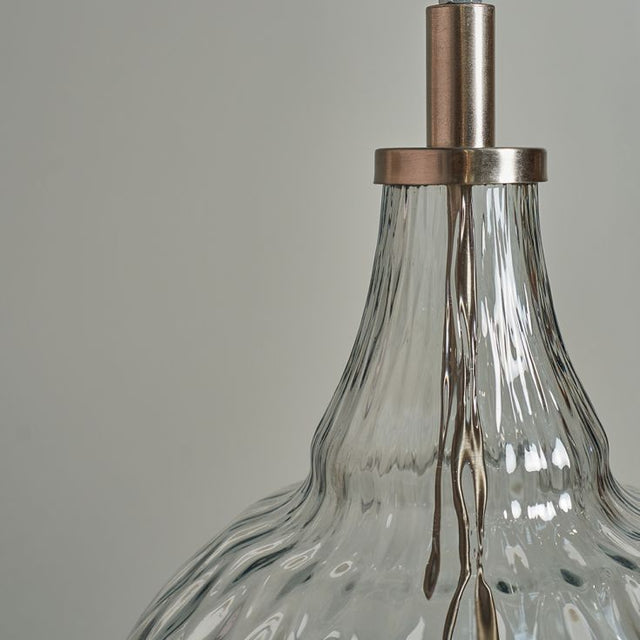 Massaro Clear Glass and Brushed Chrome Table Lamp