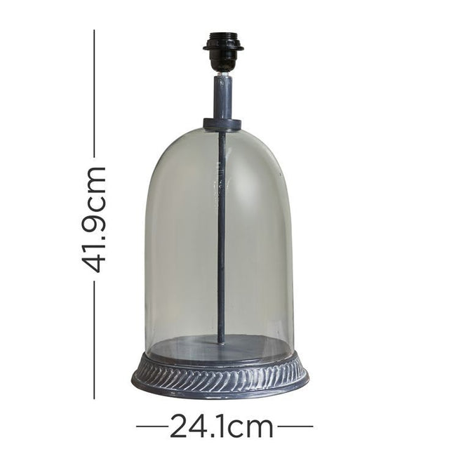 Mauro Grey Base and Clear Glass Table Lamp