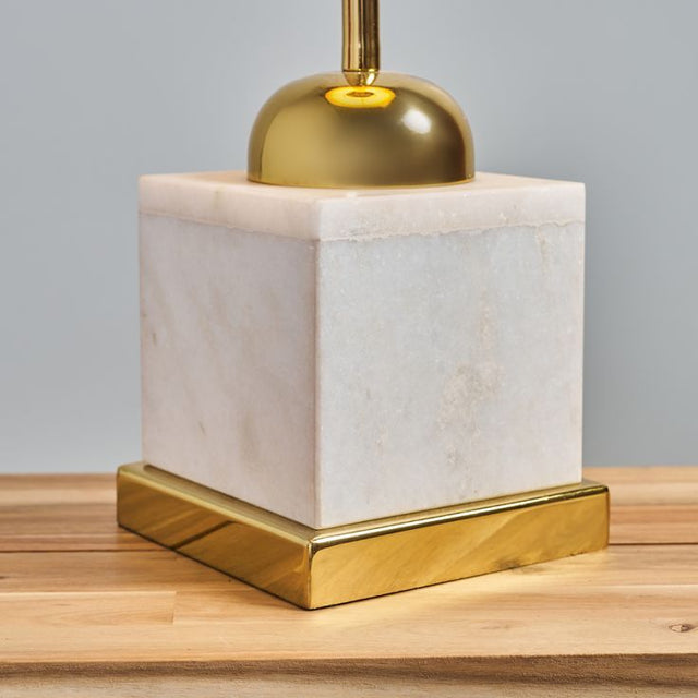 Ortiz Brass Table Lamp With White Marble Base