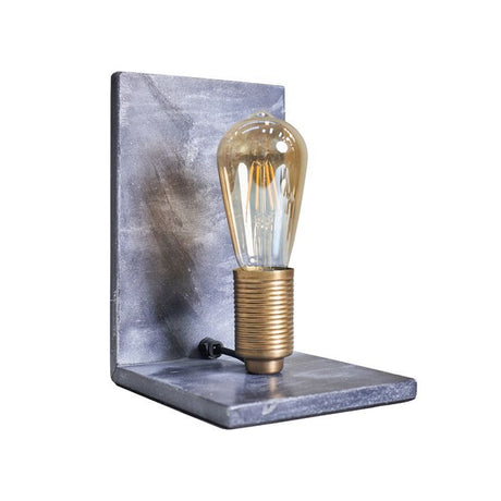 Idris Grey Marble and Brass Book End Style Table Lamp