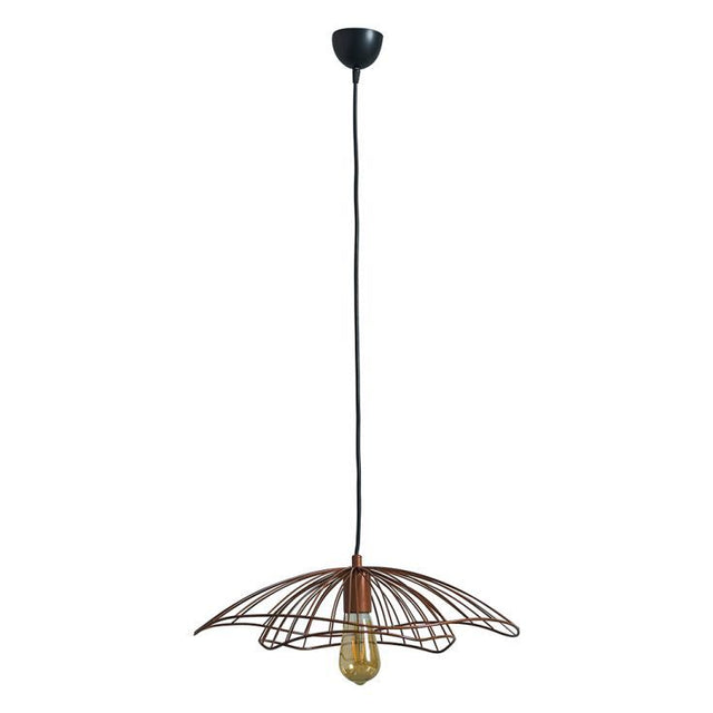 Rhea Copper Ceiling Light With Copper Wire Shade