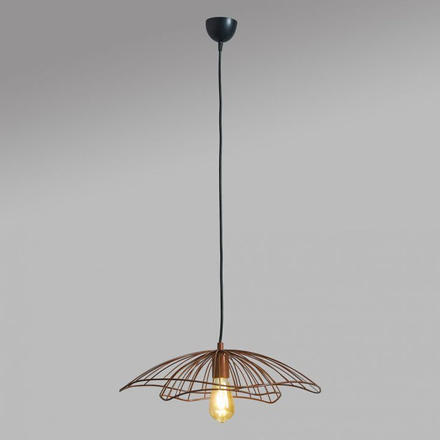 Rhea Copper Ceiling Light With Copper Wire Shade