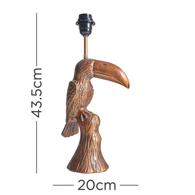 Mavrica Perched Toucan Bronze Metal Table Lamp