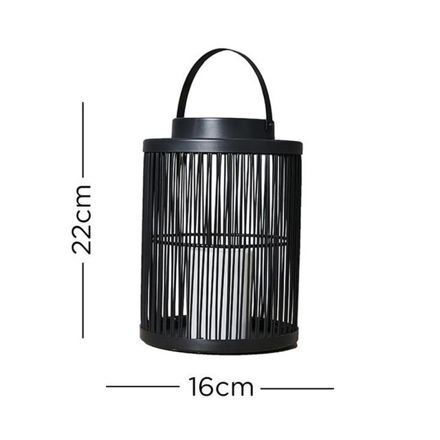 IP44 Cylindrical Wire Basket With Battery Operated LED Candle