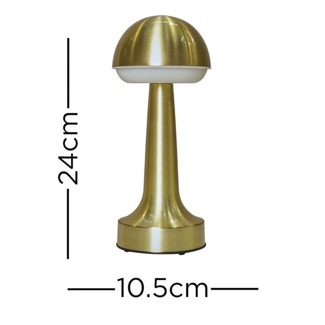 IP44 Troy Brass LED Rechargeable Touch Table Lamp