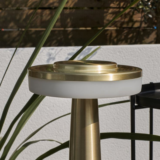 IP44 Talence Brass LED Rechargeable Touch Table Lamp
