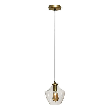 Aurelian Antique Brass Pendant Ceiling Light With Tapered Glass Shade