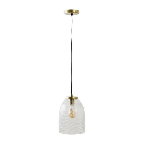 Aurelian Antique Brass Pendant Ceiling Light With Textured Dome Glass Shade