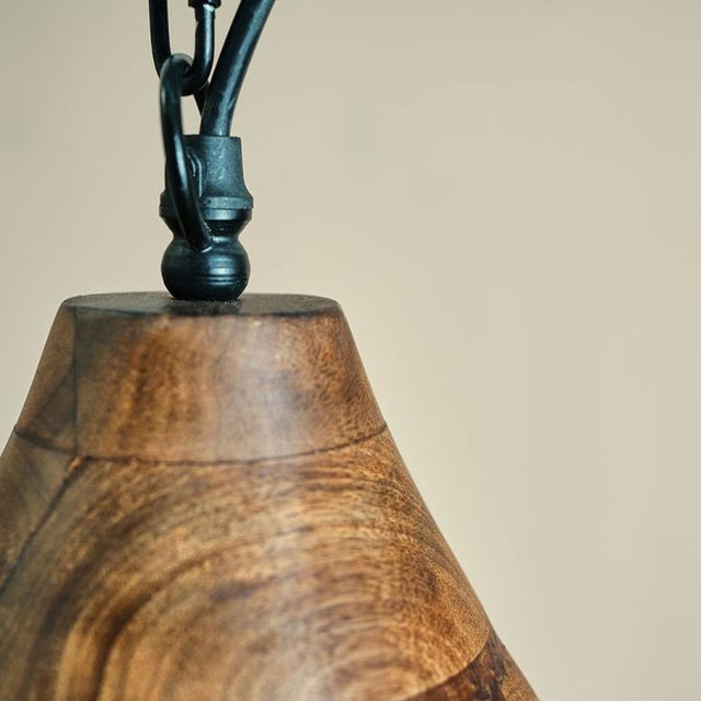 Jabari Black Wire Pendant Ceiling Light With Wood Detail