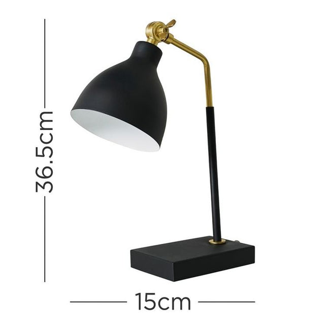Dellinger Over Sized Black And Antique Brass Table Lamp
