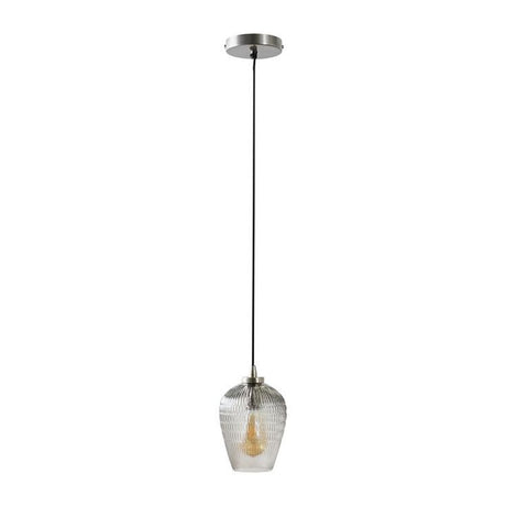 Aurelian Brushed Chrome Pendant Ceiling Light With Smoked Glass Tulip Shade