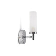 Canya IP44 Chrome Wall Light With Reeded Glass Shade 