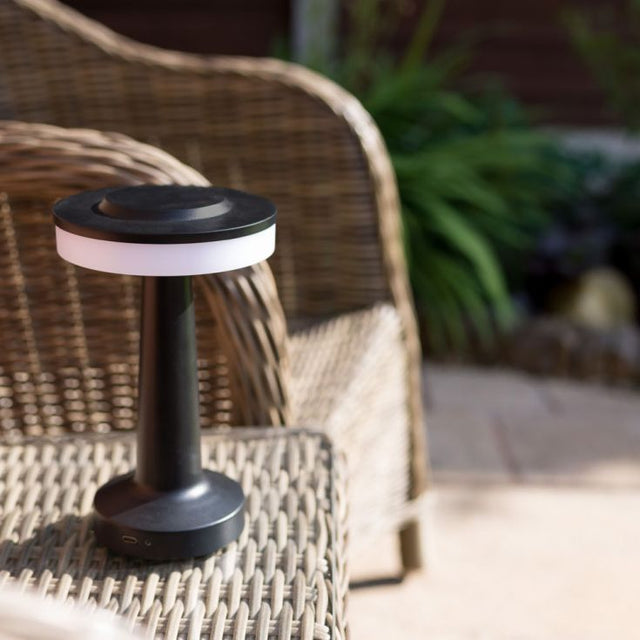 Talence LED Rechargeable Indoor And Outdoor Touch Lamp In Matt Black 