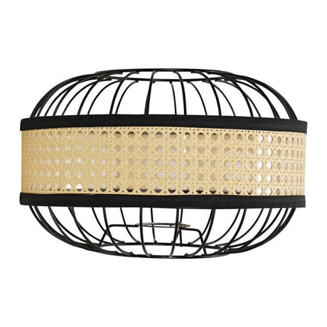 Vimet Black Easy Fit Pendant Shade With Wicker Band 