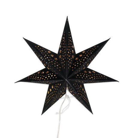45cm Pin Up Plug In Paper Star With Black Velvet Finish 