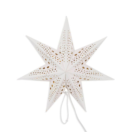 45cm Pin Up Plug In Paper Star With White Velvet Finish 