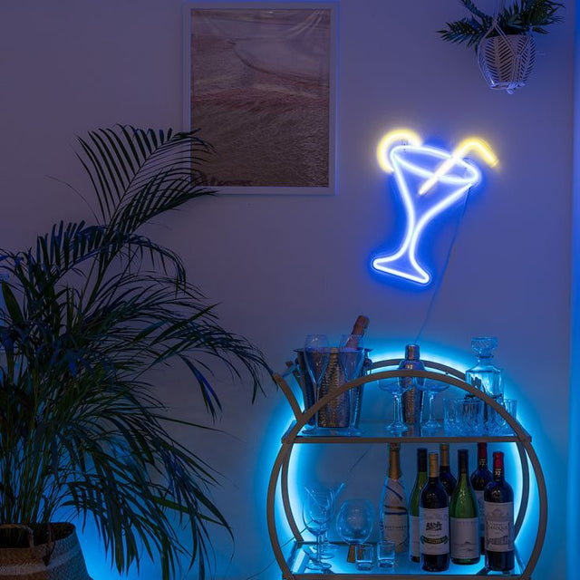 Cocktail Glass Neon Style LED Wall Light 