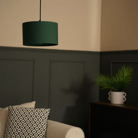 Reni Small Drum Shade In Forest Green 