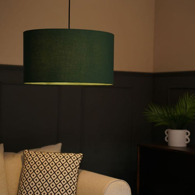 Reni Large Drum Shade In Forest Green 