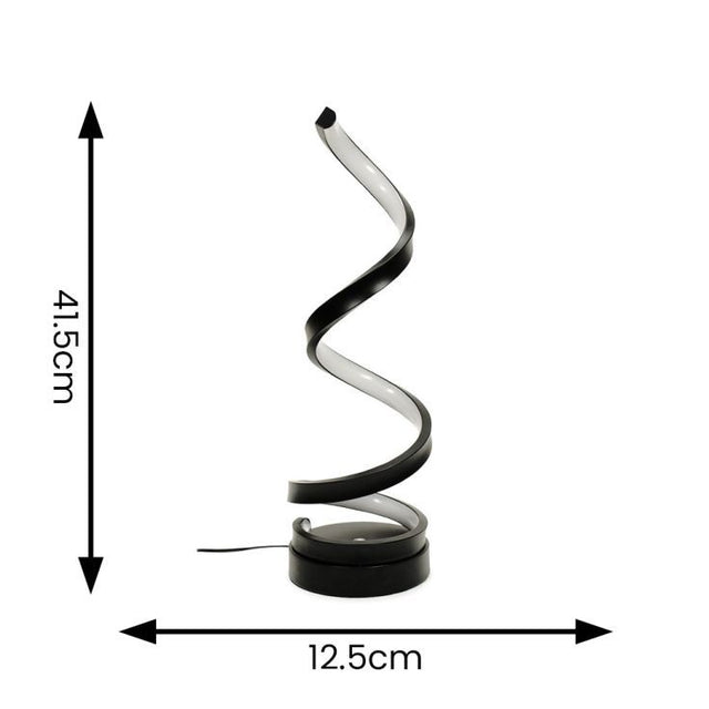 Infinity LED Single Twist Touch Table Lamp In Matte Black 