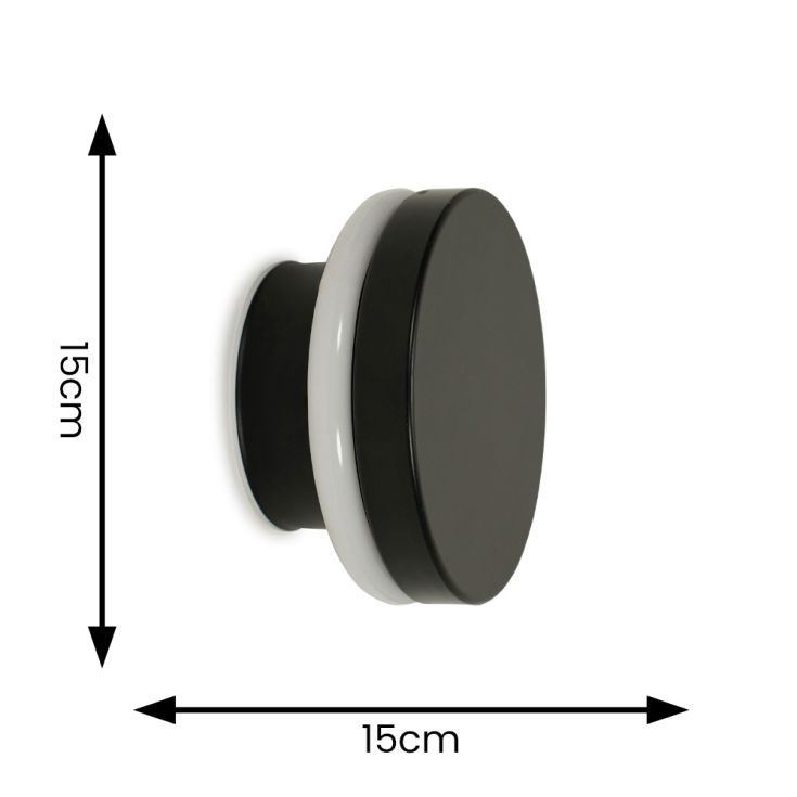 Infinity IP44 LED Backlit Circle Wall Light In Matte Black 