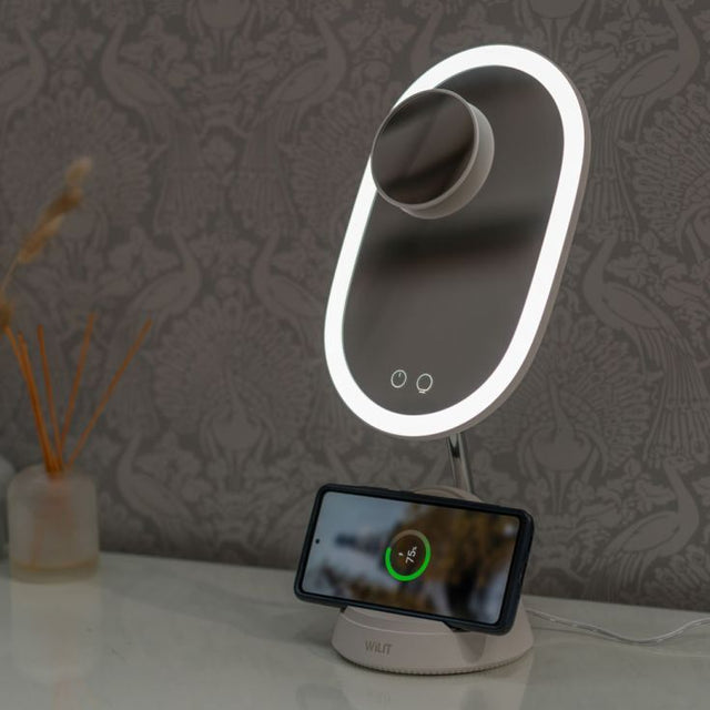 LED Make Up Mirror With Wireless Phone Charging 