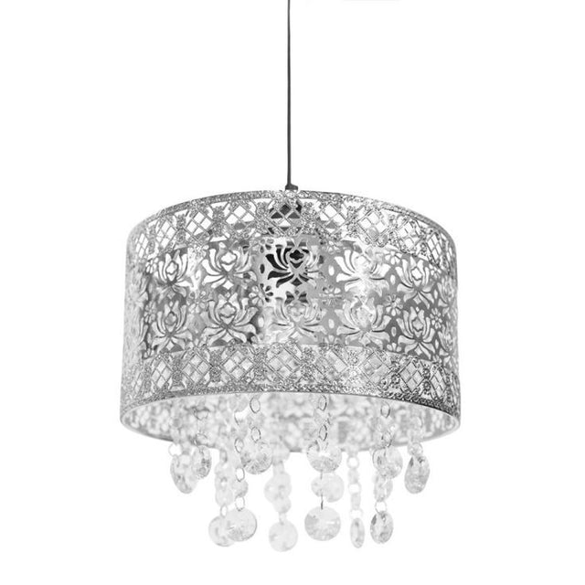 Enna Pendant Shade In Chrome With Acrylic Droplets 