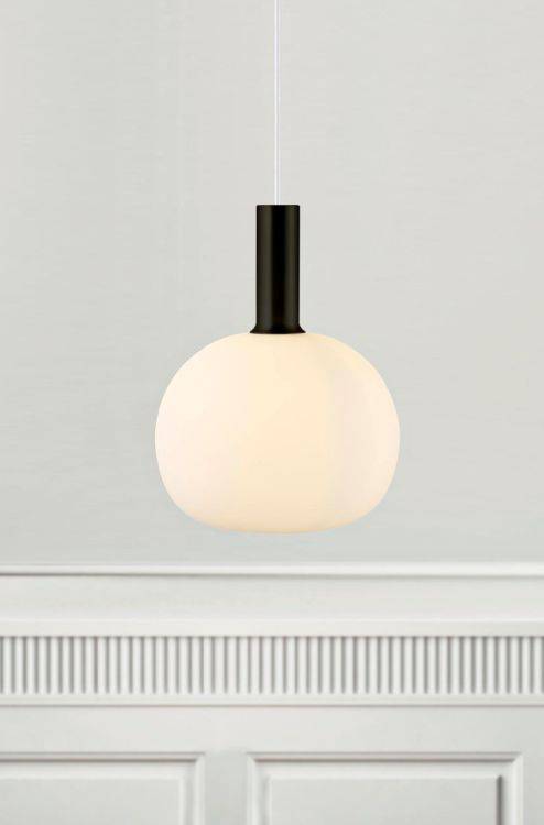 Nordlux Alton 25 Pendant Ceiling Light Opal white/Black-brass - Comet Lighting