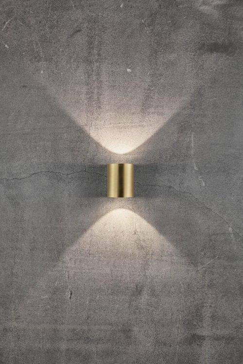 Nordlux Canto 2 Outdoor Wall Light Brass - Comet Lighting