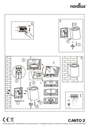 Nordlux Canto 2 Outdoor Wall Light Brass - Comet Lighting