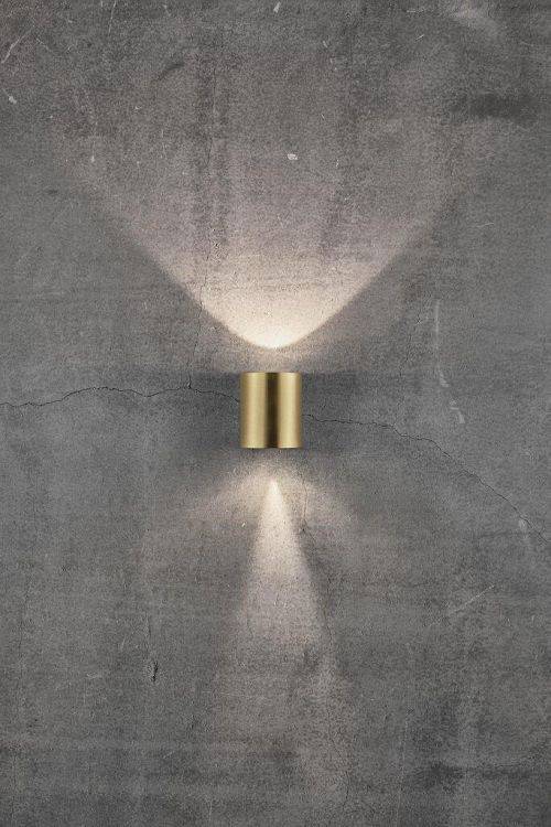 Nordlux Canto 2 Outdoor Wall Light Brass - Comet Lighting