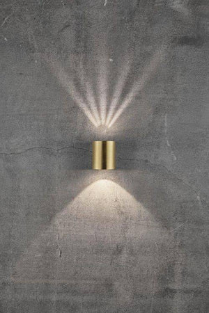 Nordlux Canto 2 Outdoor Wall Light Brass - Comet Lighting