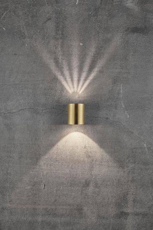 Nordlux Canto 2 Outdoor Wall Light Brass - Comet Lighting