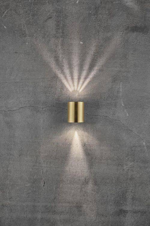 Nordlux Canto 2 Outdoor Wall Light Brass - Comet Lighting