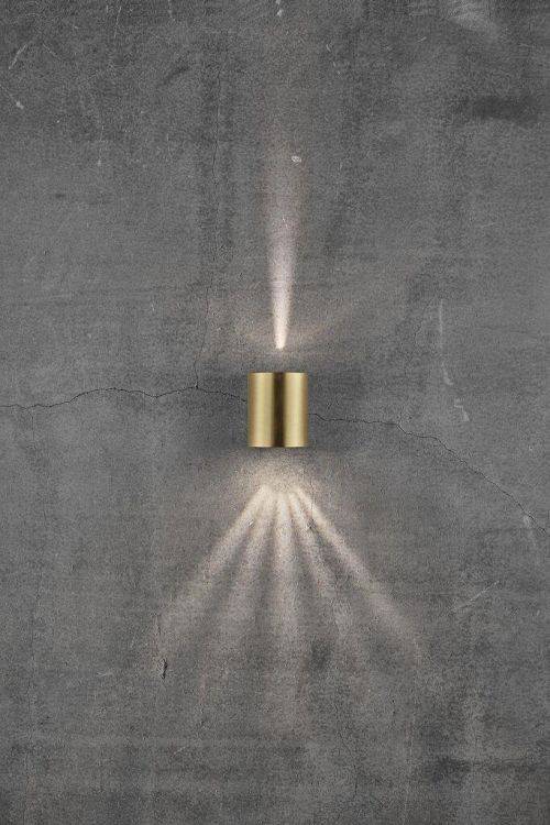 Nordlux Canto 2 Outdoor Wall Light Brass - Comet Lighting