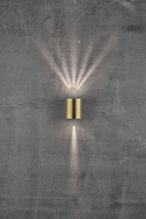 Nordlux Canto 2 Outdoor Wall Light Brass - Comet Lighting