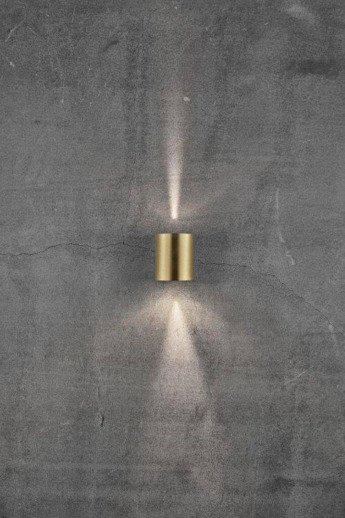 Nordlux Canto 2 Outdoor Wall Light Brass - Comet Lighting