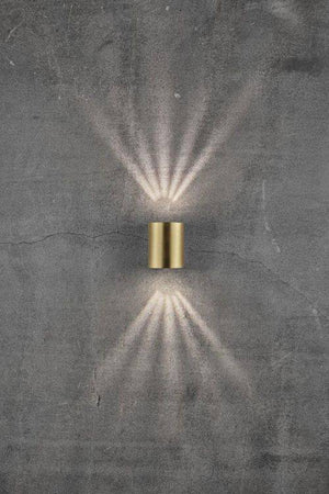 Nordlux Canto 2 Outdoor Wall Light Brass - Comet Lighting