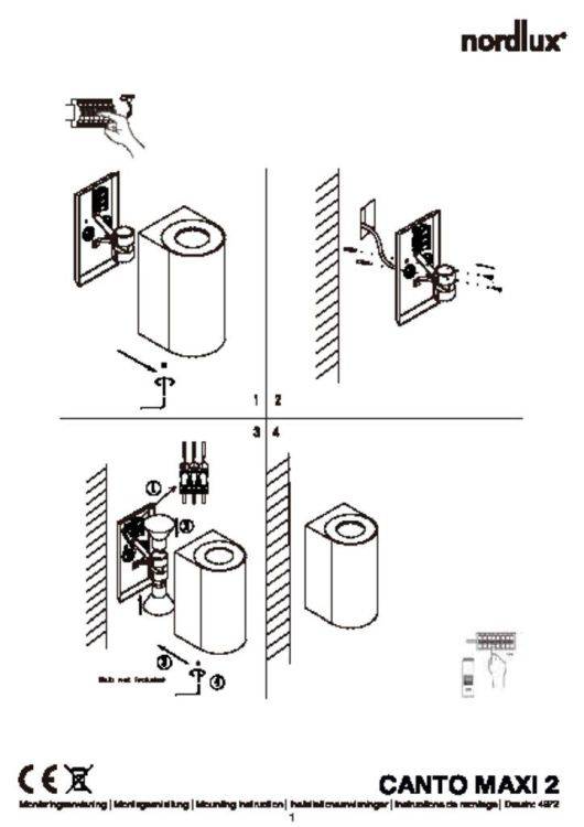 Nordlux Canto Maxi 2 Outdoor Wall Light Galvanised - Comet Lighting