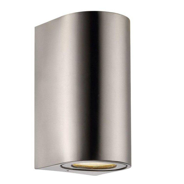 Nordlux Canto Maxi 2 Outdoor Wall Light Stainless Steel - Comet Lighting