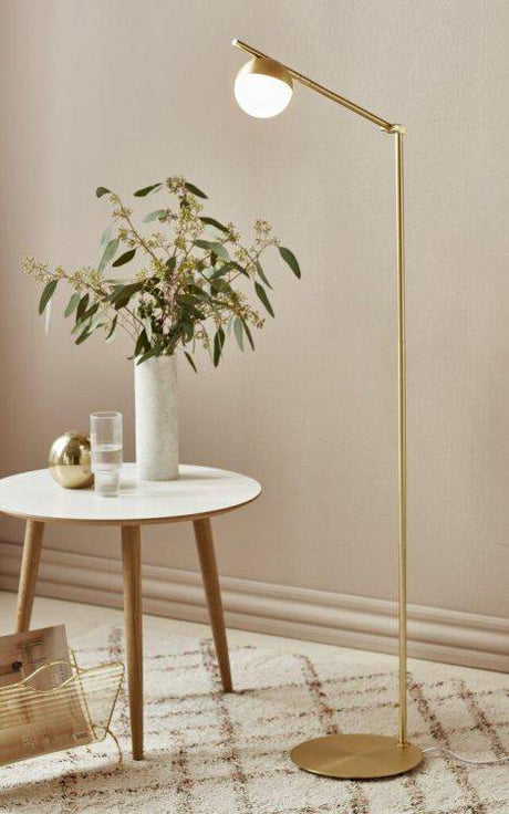 Nordlux Contina Floor Lamp Brass/Opal - Comet Lighting