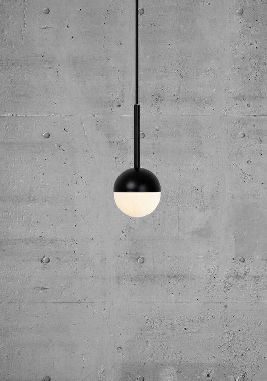 Nordlux Contina Pendant Ceiling Light Black/Opal - Comet Lighting