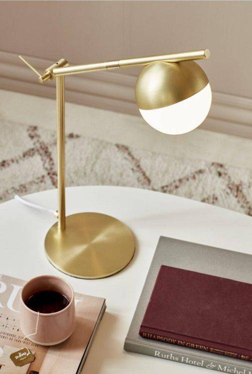 Nordlux Contina Table Lamp Brass/Opal - Comet Lighting