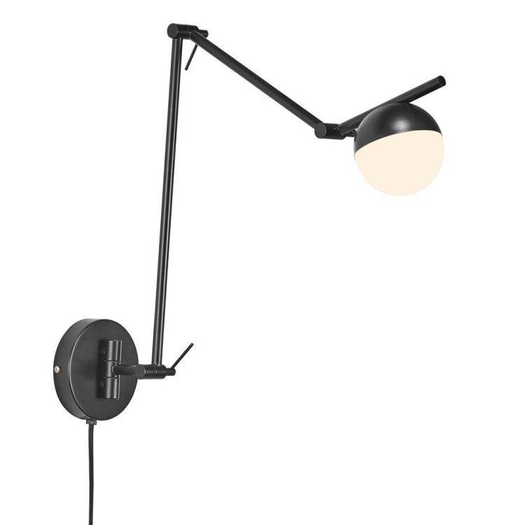 Nordlux Contina Wall Light Black/Opal - Comet Lighting