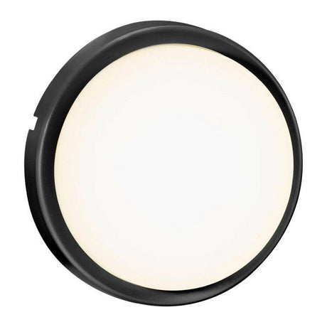 Nordlux Cuba Bright Round Outdoor Wall/Ceiling Light Black/Opal - Comet Lighting