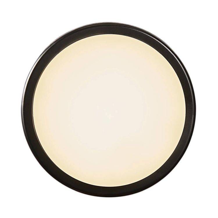 Nordlux Cuba Bright Round Outdoor Wall/Ceiling Light Black/Opal - Comet Lighting