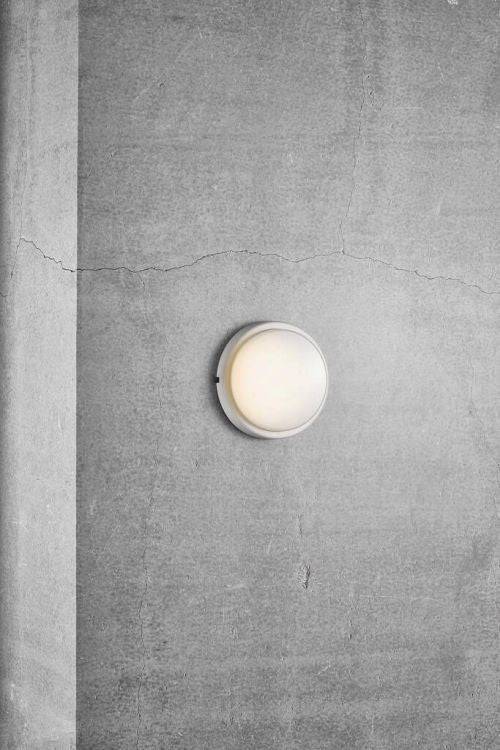 Nordlux Cuba Energy Outdoor Round Wall Light White/Opal - Comet Lighting