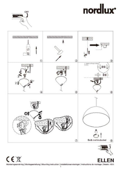 Nordlux Ellen 30 Pendant Ceiling Light White - Comet Lighting